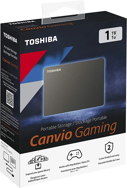 TOSHIBA CANVIO GAMING 2,5 COL USB 3.0 KÜLSŐ MEREVLEMEZ 1TB FEKETE