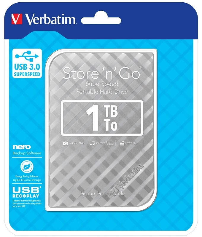 VERBATIM USB 3.0 HDD 2,5 STORE N GO G2 1TB EZÜST