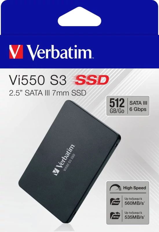VERBATIM Vi550 S3 2,5 COL MÉRETÚ SATA III 560/535 MB/s 7mm SSD MEGHAJTÓ 512GB