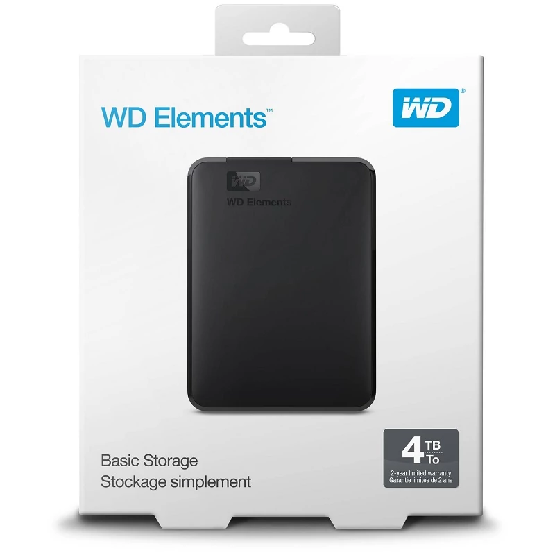 WESTERN DIGITAL ELEMENTS PORTABLE 2,5 COL USB 3.0 KÜLSŐ MEREVLEMEZ 4TB FEKETE