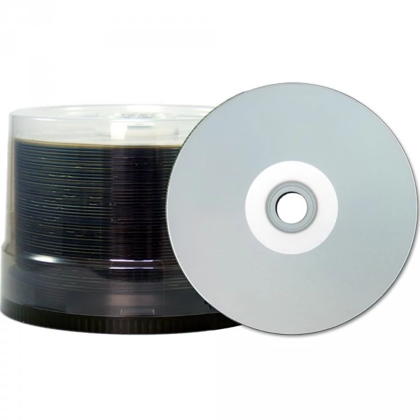 JVC CD-R 48X FULL NYOMTATHATÓ INKJET SILVER FÉNYES VÍZÁLLÓ TAIYO YUDEN (MADE IN JAPAN) CAKE (50)