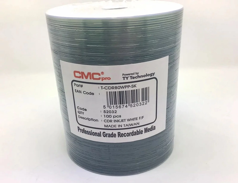 CMC PRO CD-R 48X FULL NYOMTATHATÓ SHRINK (100) Powered by TY Technology