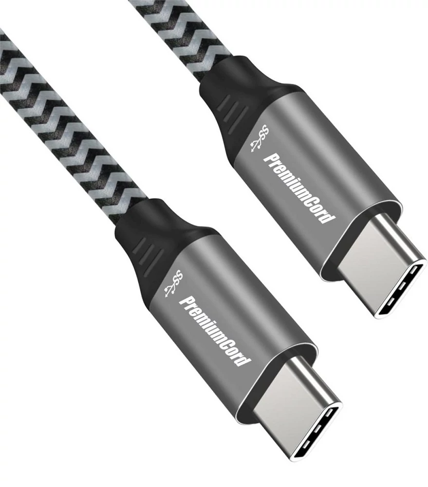 PREMIUMCORD FONOTT SZÖVET USB-C/USB-C GYORSTÖLTŐ ADATKÁBEL PD 2.0/3.0 QC 2.0/3.0 5A 100W 1,5m