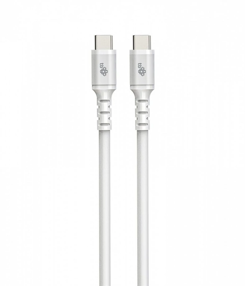 TB TOUCH USB-C/USB-C GYORSTÖLTŐ ADATKÁBEL PD 2.0/3.0 QC 2.0/3.0 3A 60W 1m FEHÉR