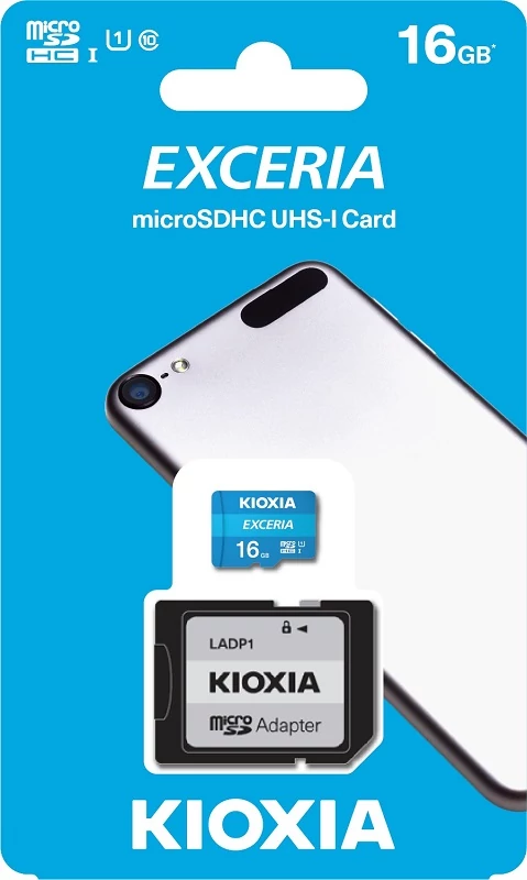 KIOXIA EXCERIA MICRO SDHC 16GB + ADAPTER CLASS 10 UHS-I U1 (100 MB/s OLVASÁSI SEBESSÉG)