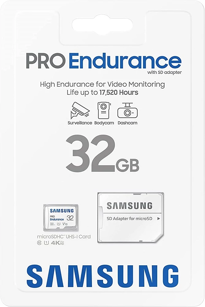SAMSUNG PRO ENDURANCE MICRO SDHC 32GB + ADAPTER CLASS 10 UHS-I U1 V10 100/30 MB/s