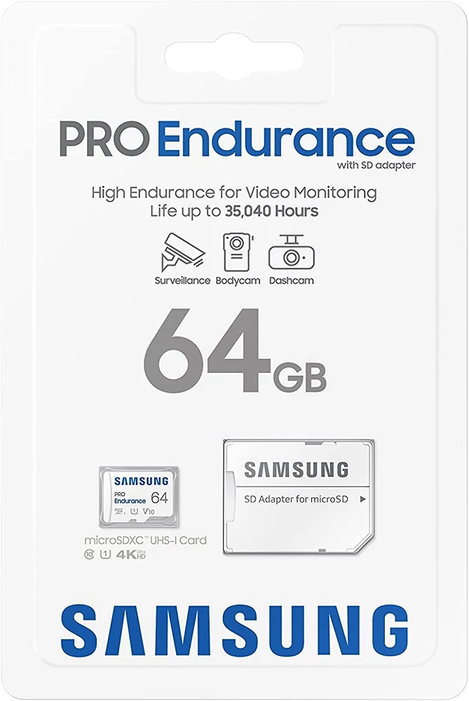 SAMSUNG PRO ENDURANCE MICRO SDXC 64GB + ADAPTER CLASS 10 UHS-I U1 V10 100/30 MB/s