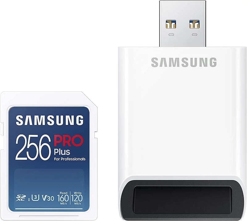 SAMSUNG PRO PLUS (2021) SDXC 256GB CLASS 10 UHS-I U3 V30 160/120 MB/s + USB 3.0 MEMÓRIAKÁRTYA OLVASÓ