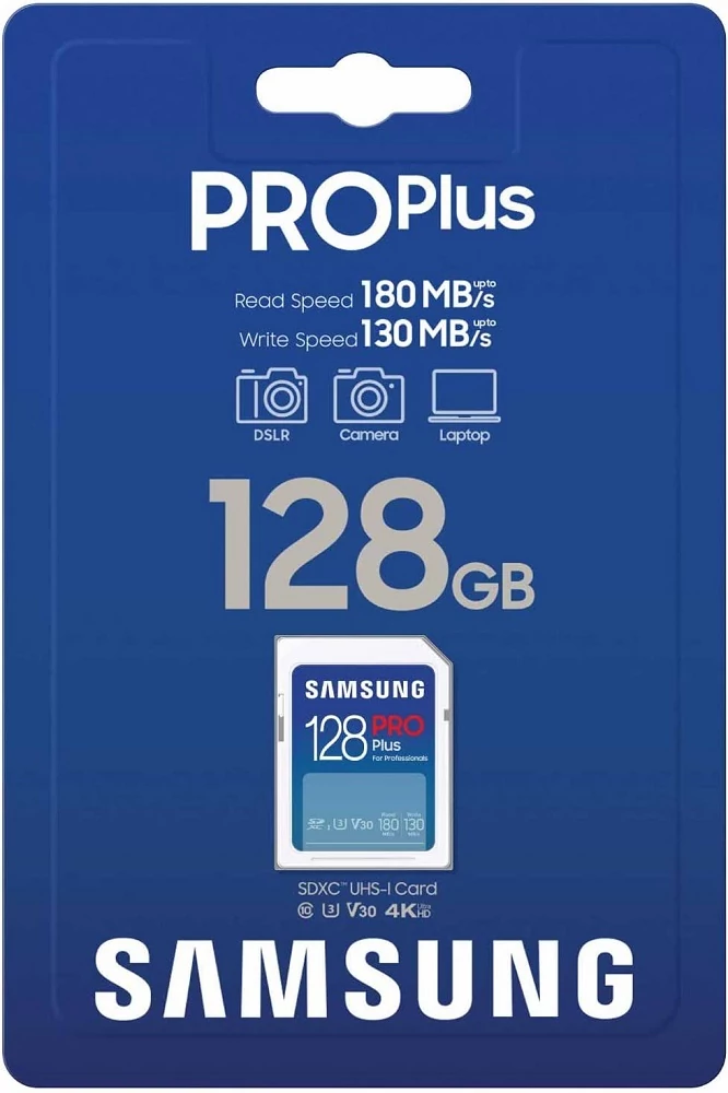 SAMSUNG PRO PLUS (2023) SDXC 128GB CLASS 10 UHS-I U3 V30 180/130 MB/s