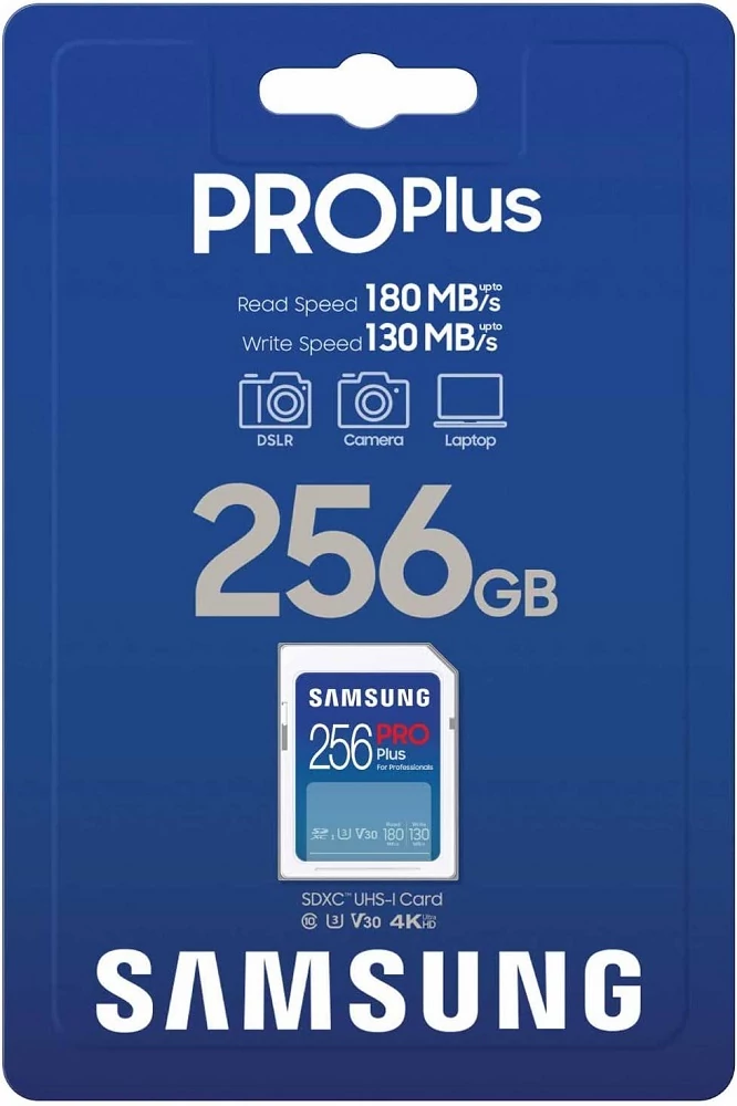SAMSUNG PRO PLUS (2023) SDXC 256GB CLASS 10 UHS-I U3 V30 180/130 MB/s