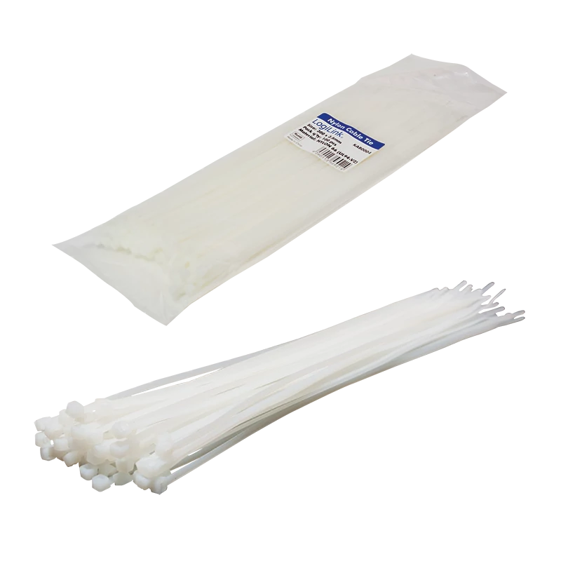 LOGILINK MŰANYAG KÁBELKÖTEGELŐ 300 x 3,6mm FEHÉR 100 DB-OS CSOMAG