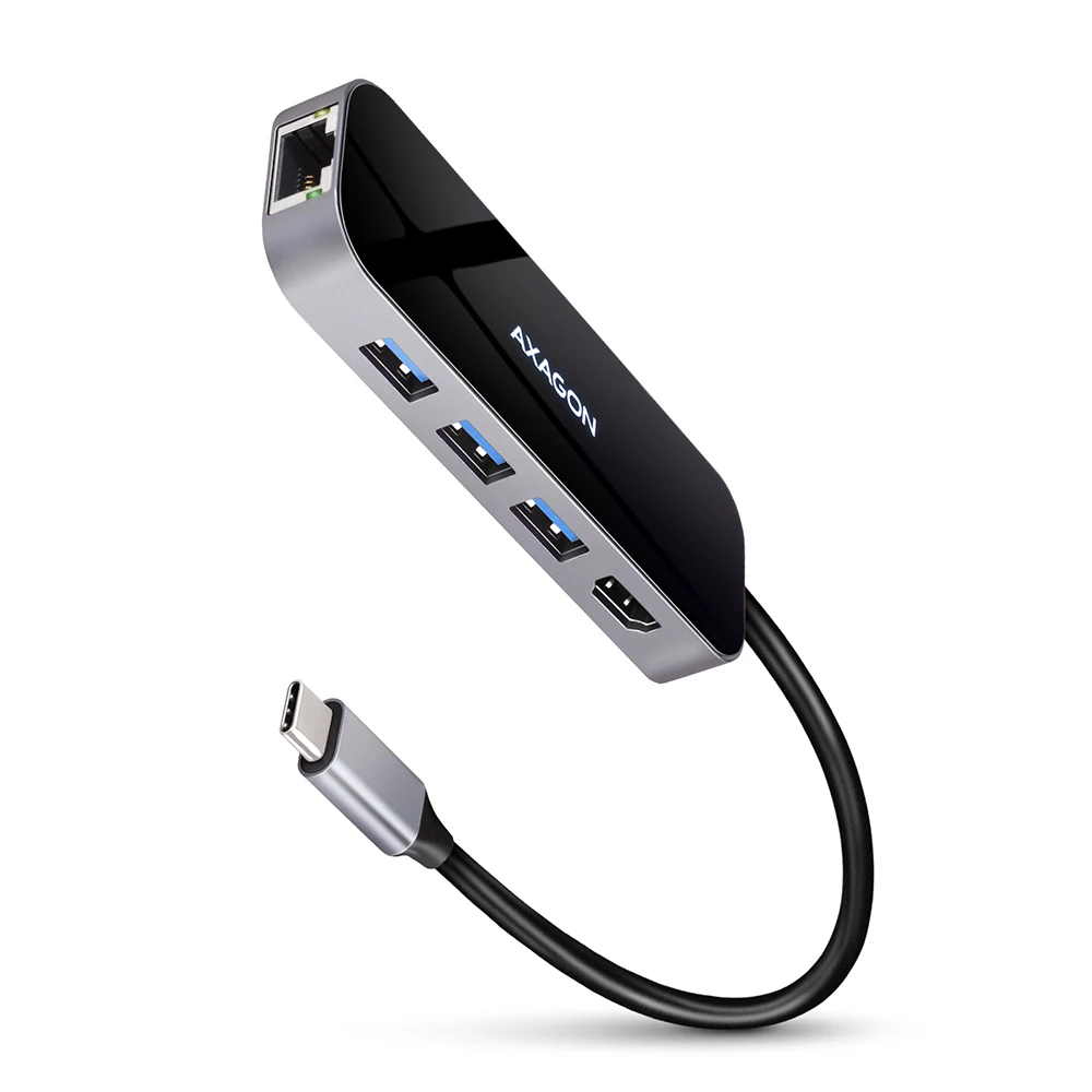 AXAGON HMC-6GL USB-C 3.2 GEN 1 SUPERSPEED 6in1 USB HUB GIGABIT LAN-PD 3.0 100W