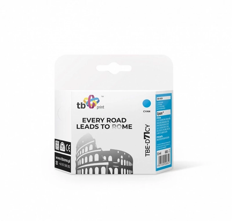 TB PRINT TBE-D71CY EPSON T0712 CIÁN UTÁNGYÁRTOTT TINTAPATRON