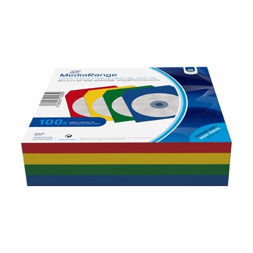 MEDIARANGE CD/DVD PAPÍRTOK SZÍNES 100 DB-OS BOX67