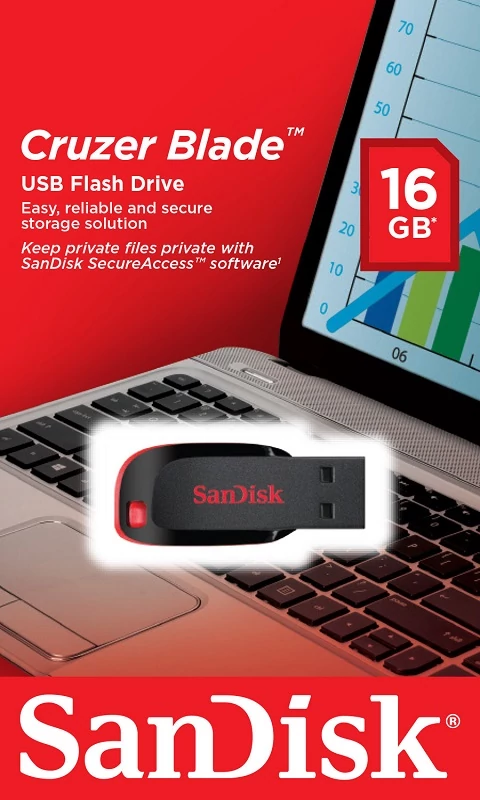 SANDISK USB 2.0 CRUZER BLADE PENDRIVE 16GB FEKETE