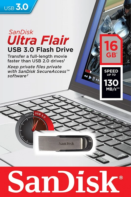 SANDISK USB 3.0 ULTRA FLAIR PENDRIVE 16GB