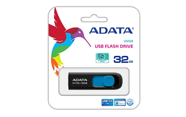 ADATA USB 3.0 DASHDRIVE CLASSIC UV128 32GB FEKETE/KÉK