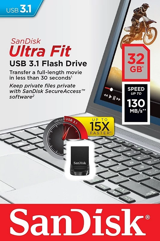 SANDISK USB 3.1 ULTRA FIT PENDRIVE 32GB