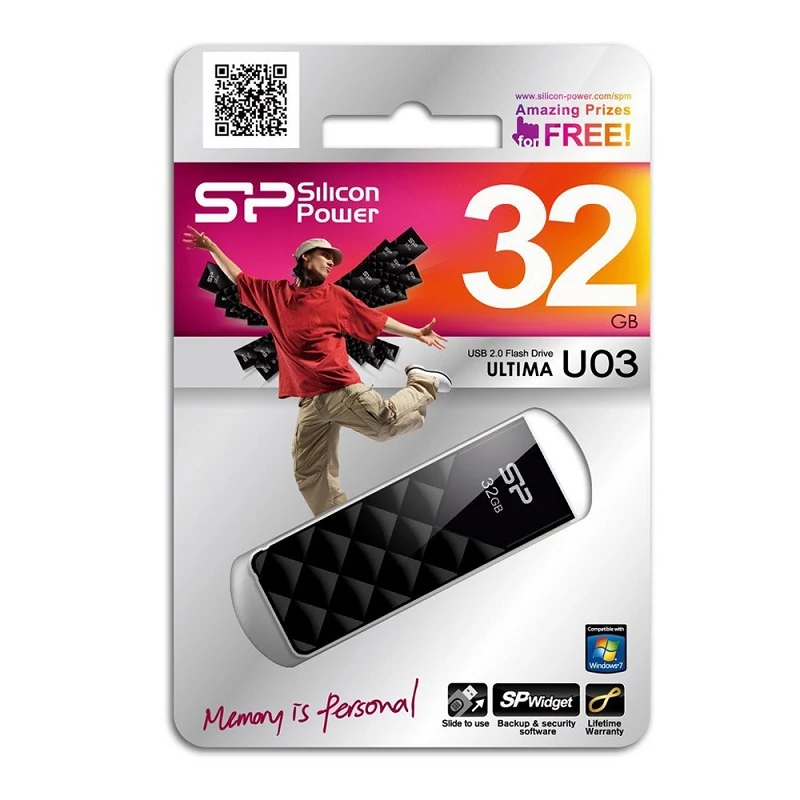 SILICON POWER ULTIMA U03 USB 2.0 PENDRIVE 32GB FEKETE