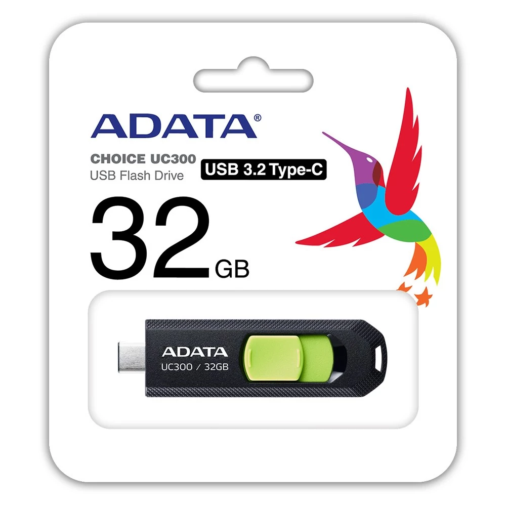 ADATA UC300 USB-C 3.2 GEN 1 PENDRIVE 32GB FEKETE-ZÖLD