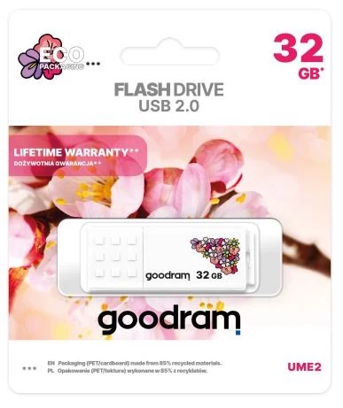 GOODRAM UME2 USB 2.0 PENDRIVE 32GB SPRING FEHÉR