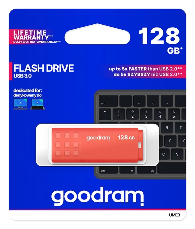 GOODRAM UME3 USB 3.0 PENDRIVE 128GB NARANCS