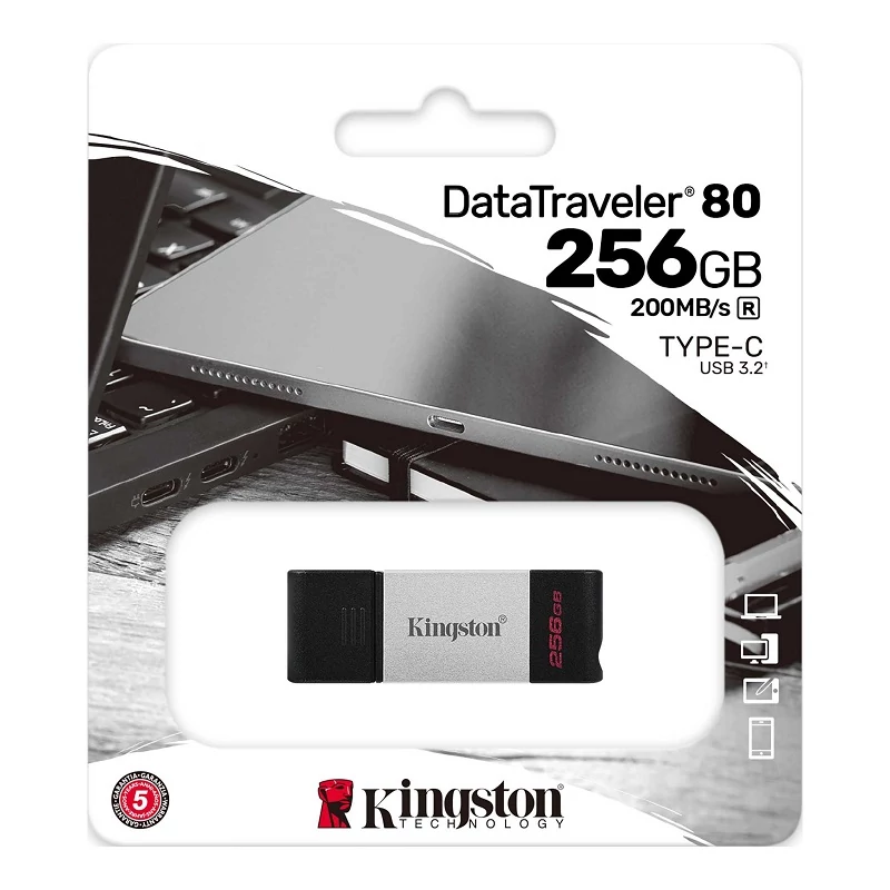 KINGSTON DATATRAVELER 80 USB-C 3.2 GEN 1 PENDRIVE 256GB