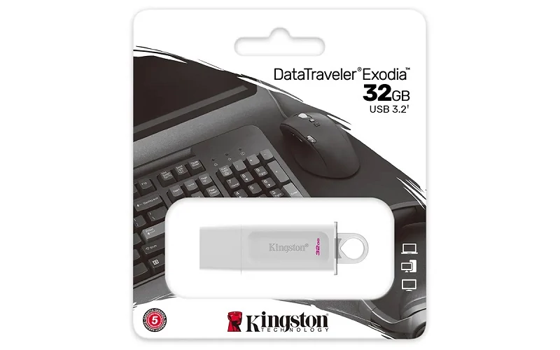 KINGSTON DATATRAVELER EXODIA USB 3.2 GEN 1 PENDRIVE 32GB FEHÉR