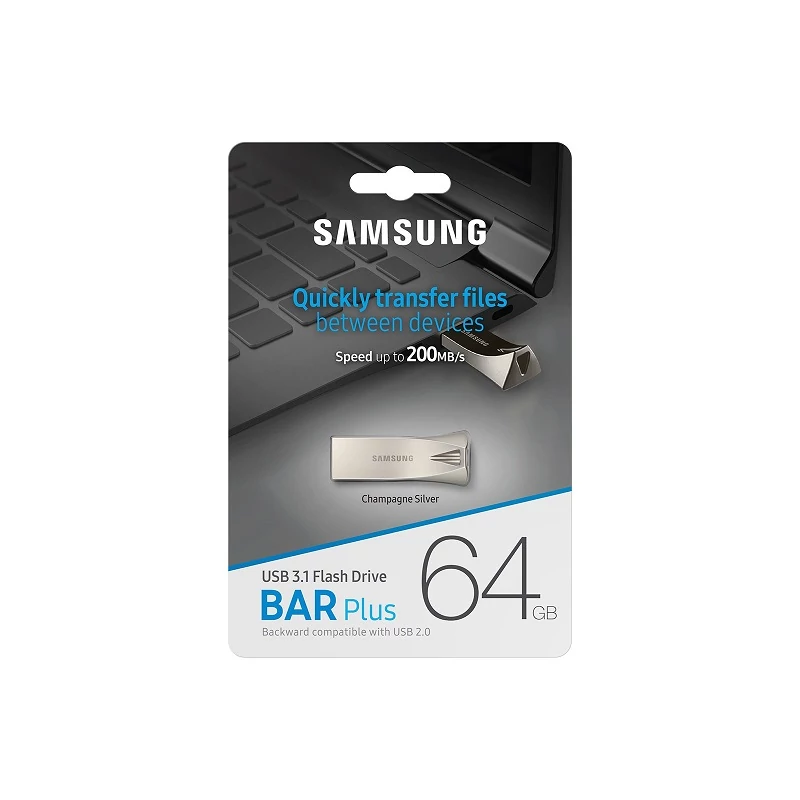 SAMSUNG BAR PLUS USB 3.1 PENDRIVE 64GB EZÜST