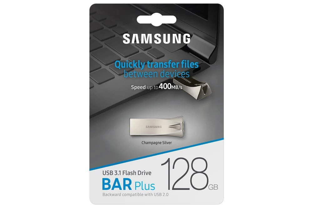 SAMSUNG BAR PLUS USB 3.1 PENDRIVE 128GB EZÜST (400 MB/s)