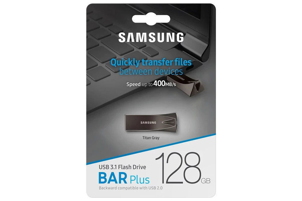 SAMSUNG BAR PLUS USB 3.1 PENDRIVE 128GB SZÜRKE (400 MB/s)