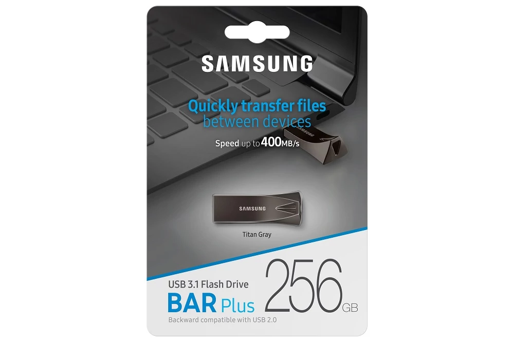 SAMSUNG BAR PLUS USB 3.1 PENDRIVE 256GB SZÜRKE (400 MB/s)