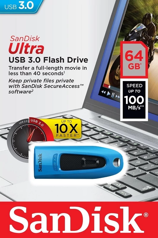 SANDISK USB 3.0 ULTRA PENDRIVE 64GB KÉK