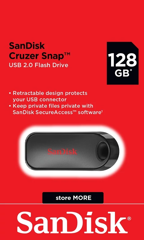 SANDISK USB 2.0 CRUZER SNAP PENDRIVE 128GB FEKETE