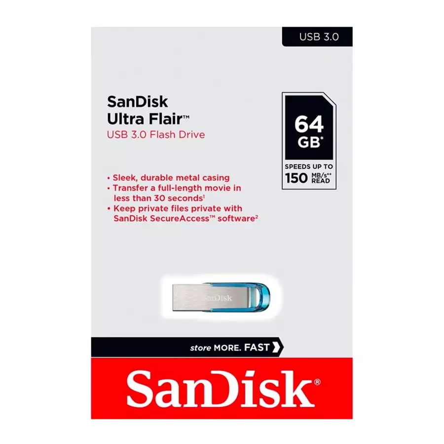 SANDISK USB 3.0 ULTRA FLAIR PENDRIVE 64GB KÉK