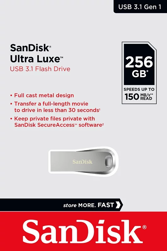 SANDISK USB 3.1 ULTRA LUXE PENDRIVE 256GB (150 MB/s)