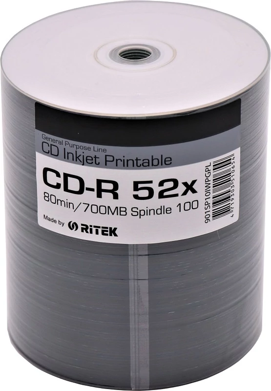 RITEK CD-R 52X FULL NYOMTATHATÓ SHRINK (100)